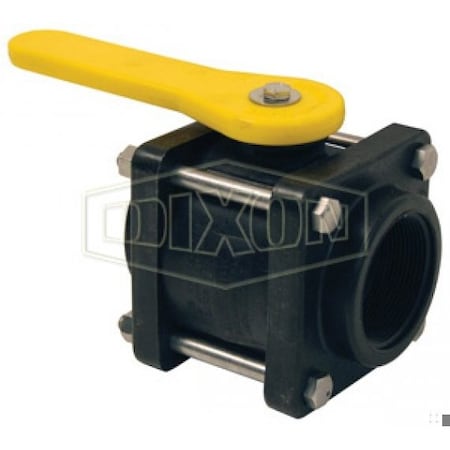 Dixon Compact Bolted Ball Valve, 2 in Nominal, PTFE Ball Seat/EPDM O-Ring Body Seal/FKM O-Ring Stem Seal S PVFPS200